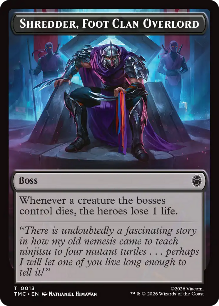Shredder, Foot Clan Overlord [Teenage Mutant Ninja Turtles Commander Tokens] | Cards and Coasters CA