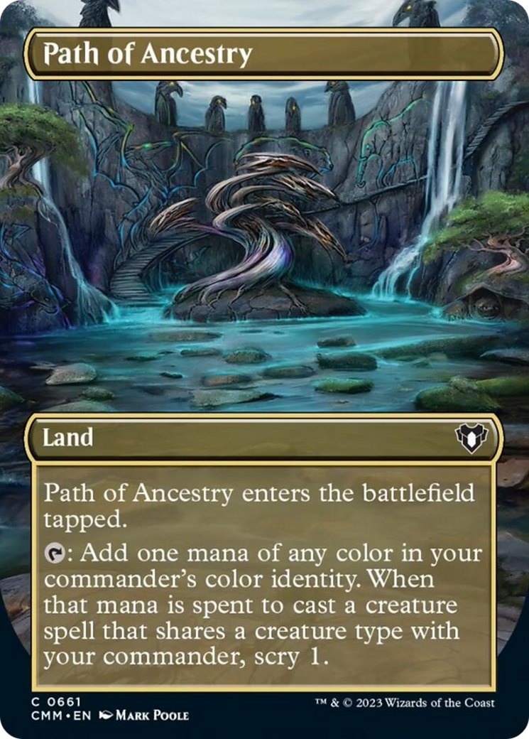 Path of Ancestry (Borderless Alternate Art) [Commander Masters] | Cards and Coasters CA