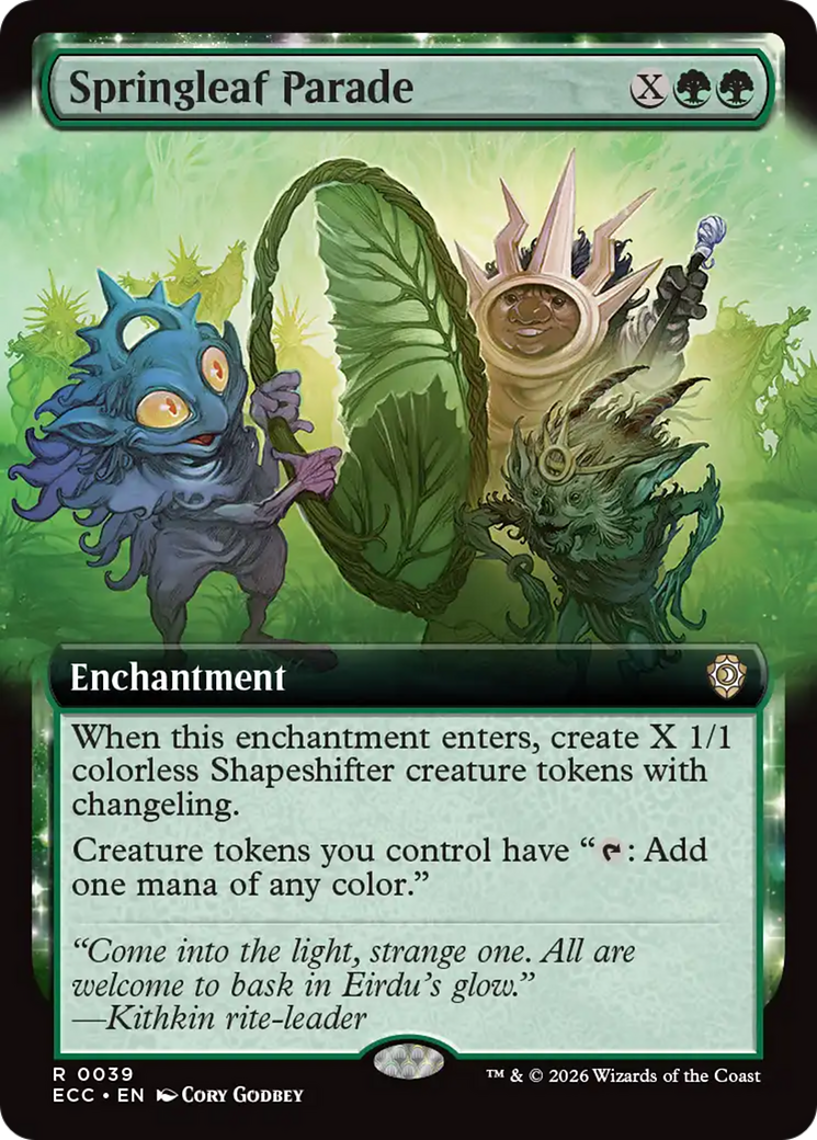 Springleaf Parade (Extended Art) [Lorwyn Eclipsed Commander] | Cards and Coasters CA