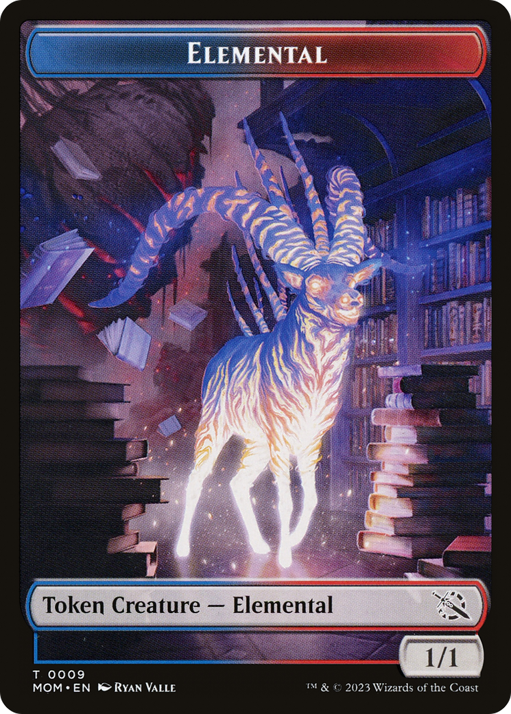 Elemental (09) // Spirit (13) Double-Sided Token [March of the Machine Tokens] | Cards and Coasters CA