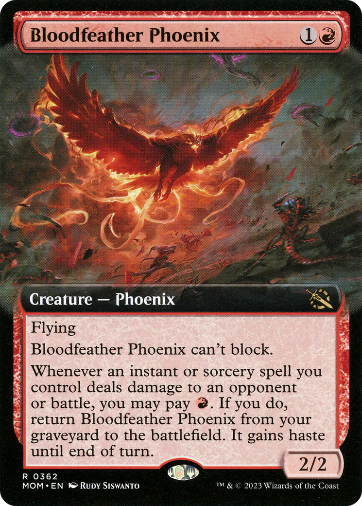 Bloodfeather Phoenix (Extended Art) [March of the Machine] | Cards and Coasters CA