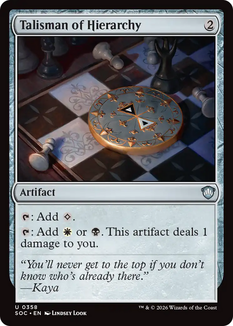 Talisman of Hierarchy [Secrets of Strixhaven Commander] | Cards and Coasters CA