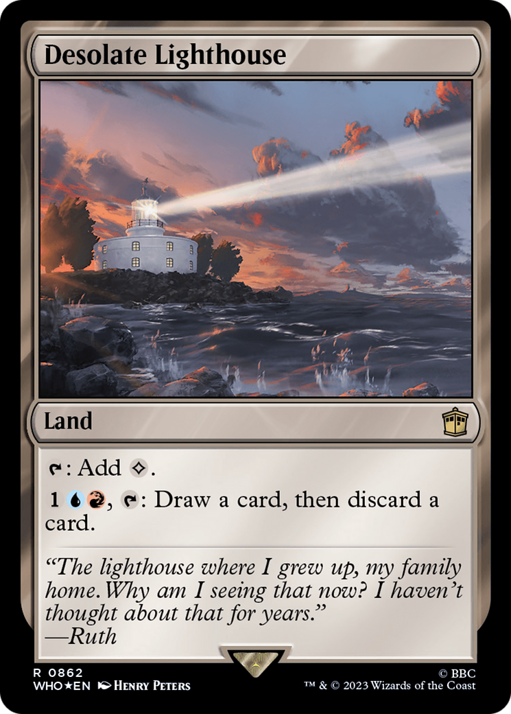 Desolate Lighthouse (Surge Foil) [Doctor Who] | Cards and Coasters CA