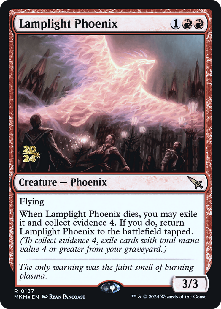 Lamplight Phoenix [Murders at Karlov Manor Prerelease Promos] | Cards and Coasters CA