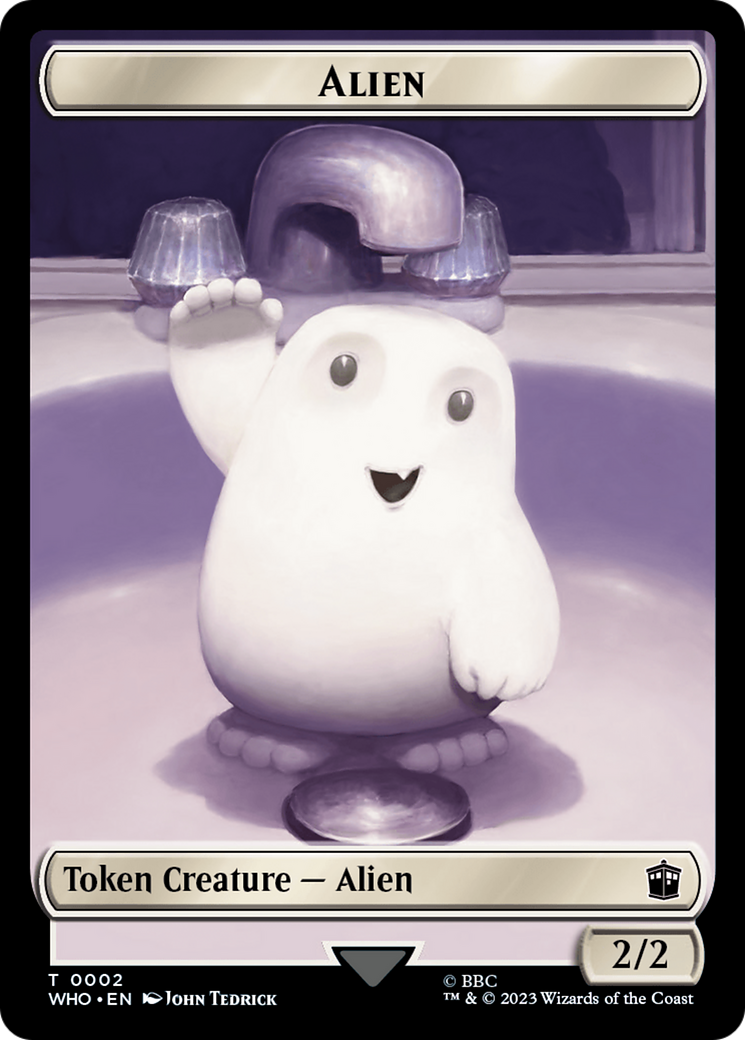 Alien // Dinosaur Double-Sided Token [Doctor Who Tokens] | Cards and Coasters CA