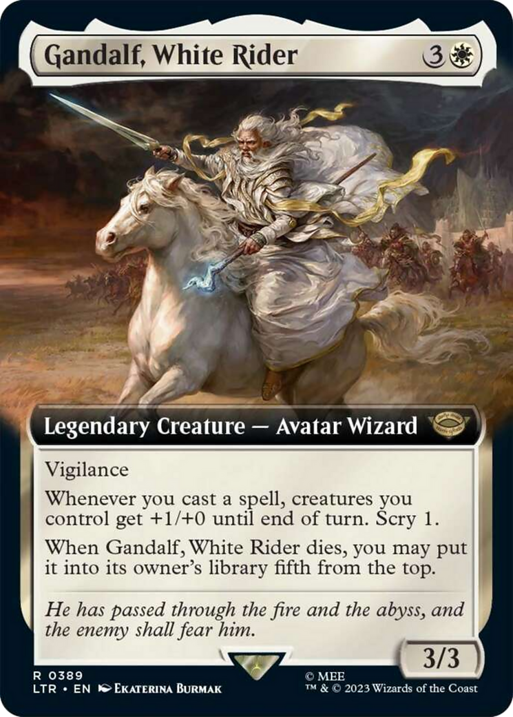 Gandalf, White Rider (Extended Art) [The Lord of the Rings: Tales of Middle-Earth] | Cards and Coasters CA