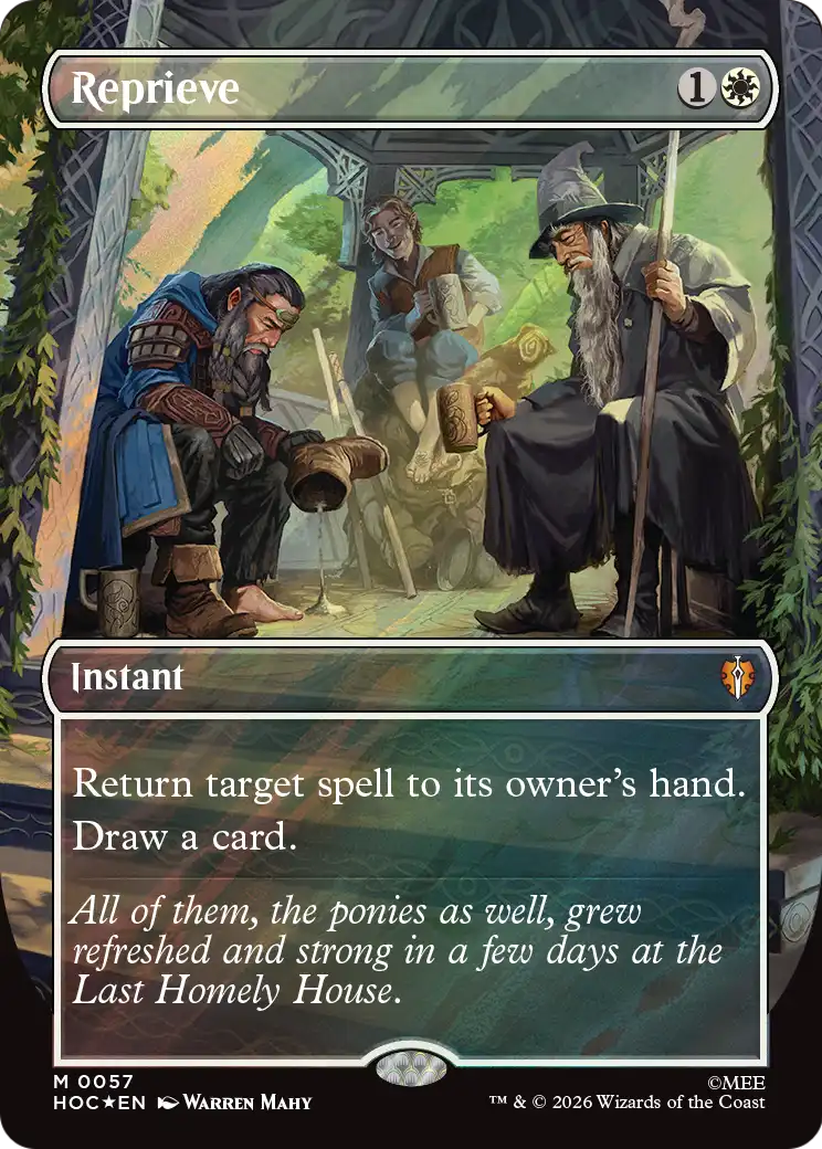 Reprieve (Borderless) (Surge Foil) [The Hobbit: Eternal-Legal] | Cards and Coasters CA