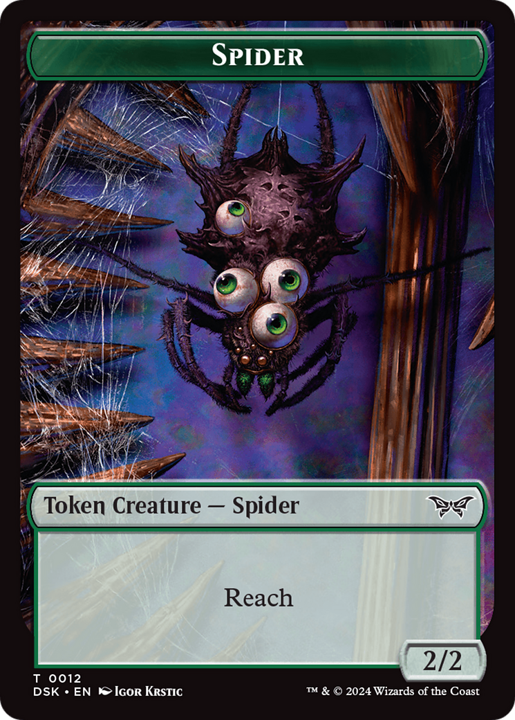 Insect (0013) // Spider Double-Sided Token [Duskmourn: House of Horror Tokens] | Cards and Coasters CA