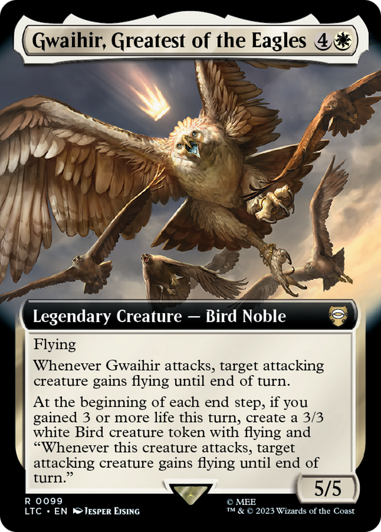 Gwaihir, Greatest of the Eagles (Extended Art) [The Lord of the Rings: Tales of Middle-Earth Commander] | Cards and Coasters CA