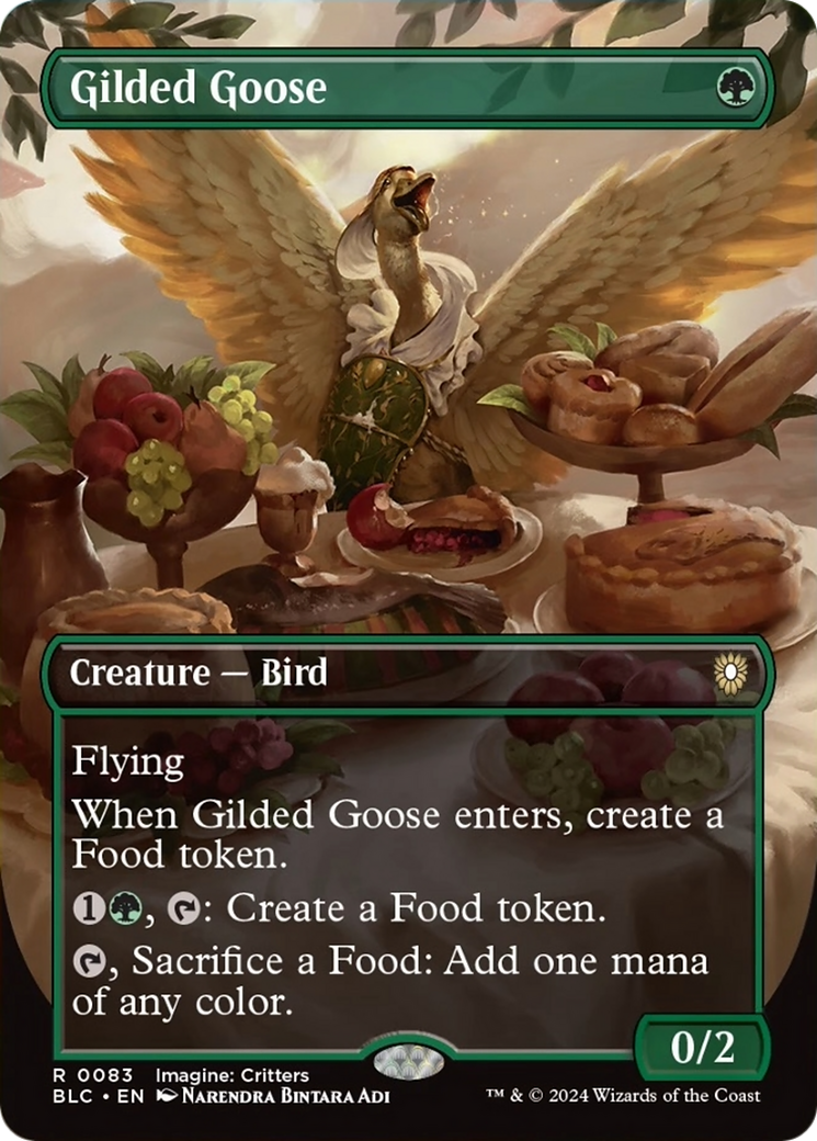 Gilded Goose (Borderless) [Bloomburrow Commander] | Cards and Coasters CA