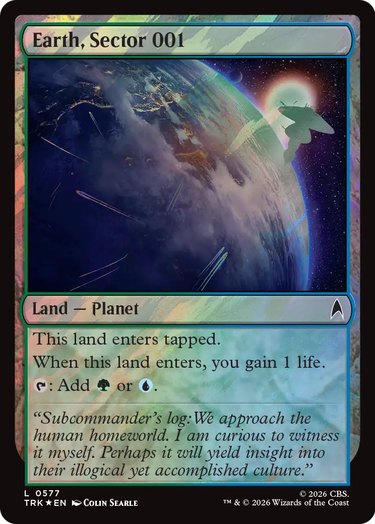 Earth, Sector 001 (Surge Foil) [Star Trek] | Cards and Coasters CA