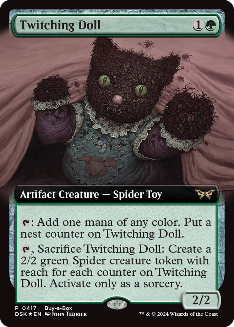 Twitching Doll (Extended Art) (Buy-a-box) [Duskmourn: House of Horror Promos] | Cards and Coasters CA