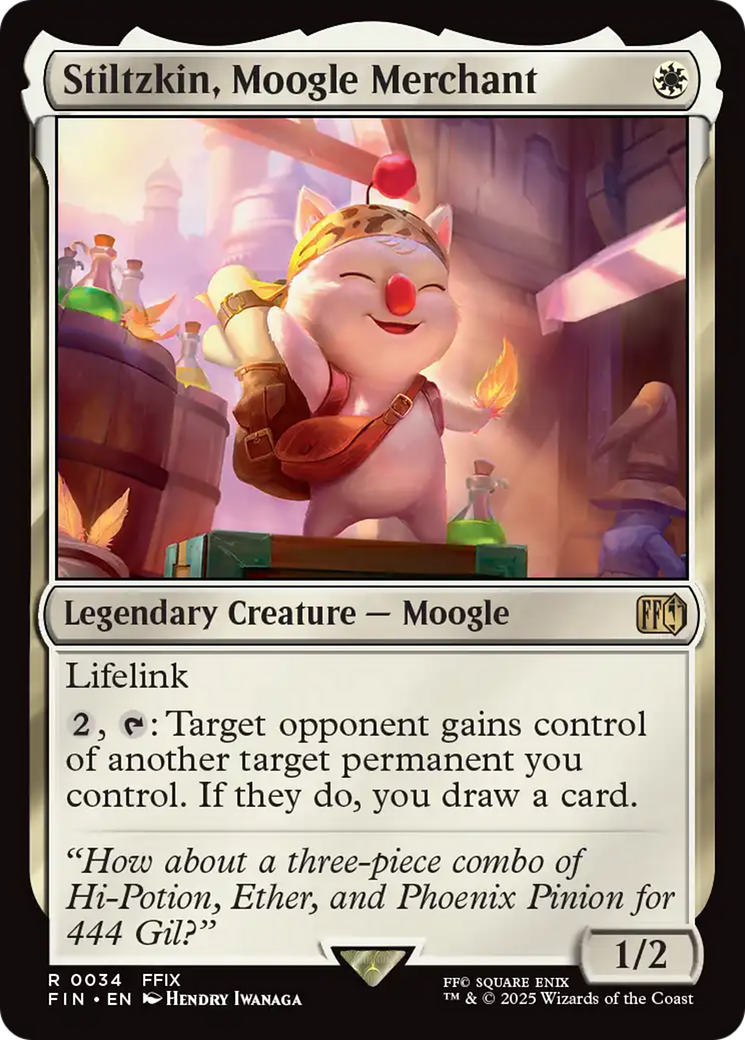 Stiltzkin, Moogle Merchant [FINAL FANTASY] | Cards and Coasters CA