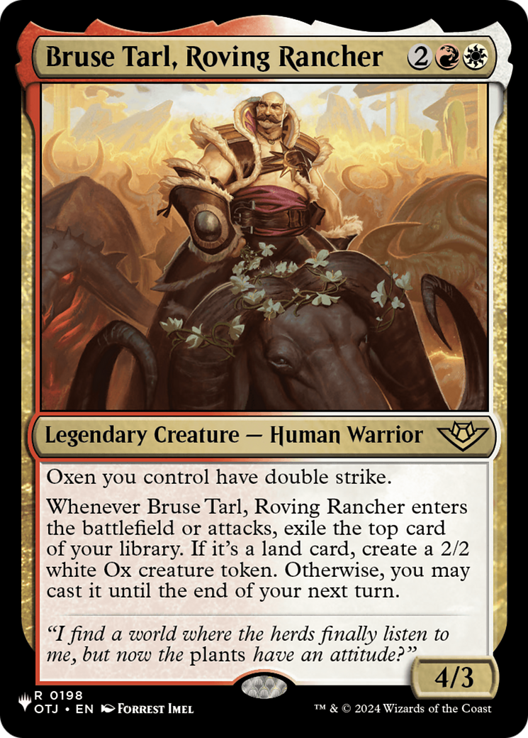 Bruse Tarl, Roving Rancher (OTJ) [The List] | Cards and Coasters CA