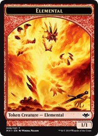 Elemental (008) // Golem (018) Double-Sided Token [Modern Horizons Tokens] | Cards and Coasters CA