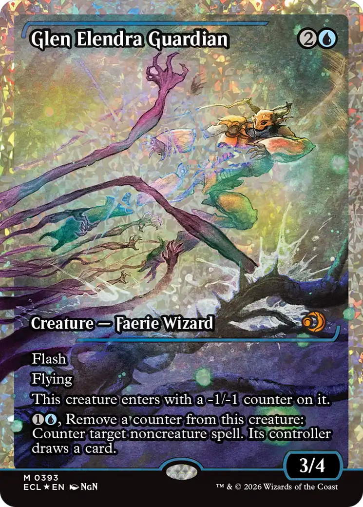 Glen Elendra Guardian (0393) (Showcase) (Fracture Foil) [Lorwyn Eclipsed] | Cards and Coasters CA