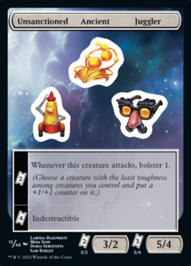 Unsanctioned Ancient Juggler [Unfinity Stickers] | Cards and Coasters CA