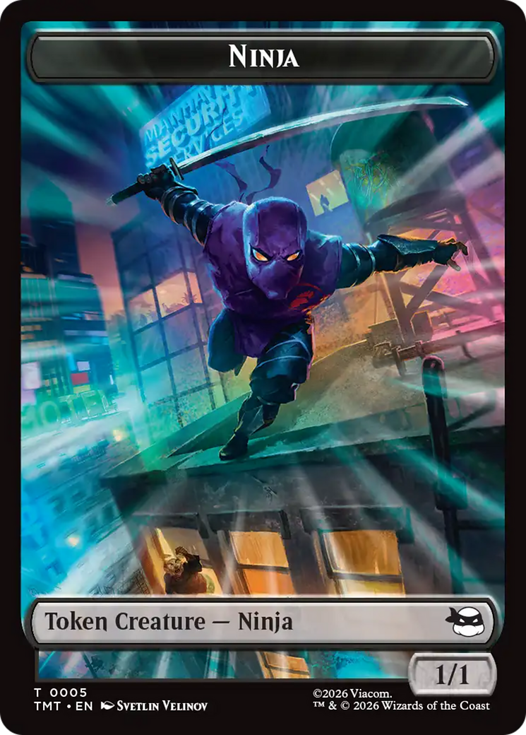 Treasure // Ninja Double-Sided Token [Teenage Mutant Ninja Turtles Commander Tokens] | Cards and Coasters CA