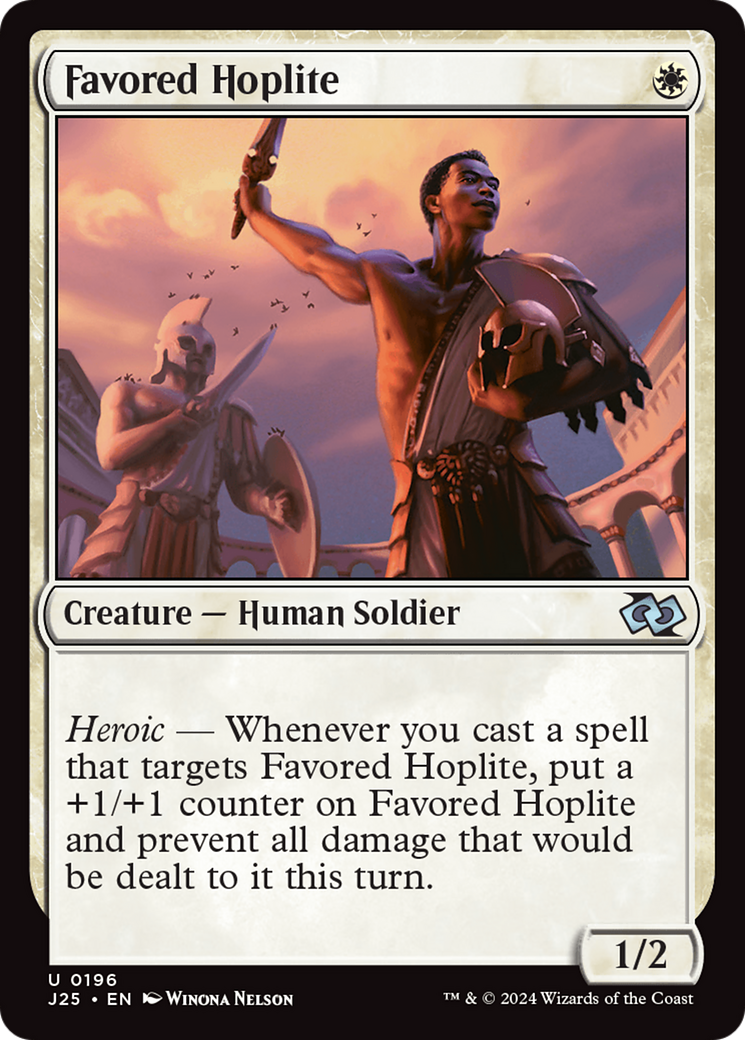 Favored Hoplite [Foundations Jumpstart] | Cards and Coasters CA