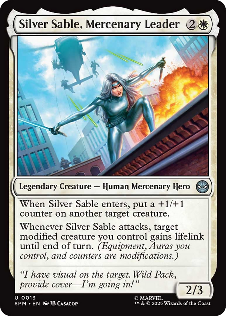 Silver Sable, Mercenary Leader [Marvel's Spider-Man] | Cards and Coasters CA