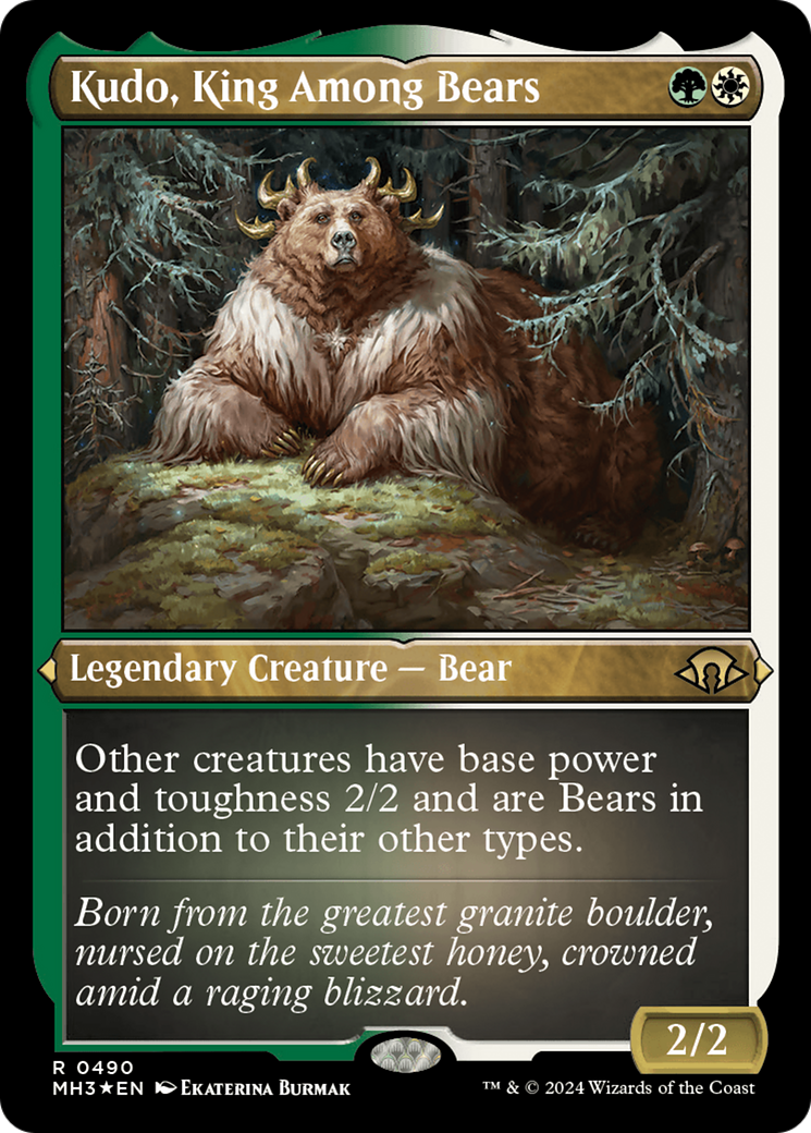 Kudo, King Among Bears (Foil Etched) [Modern Horizons 3] | Cards and Coasters CA