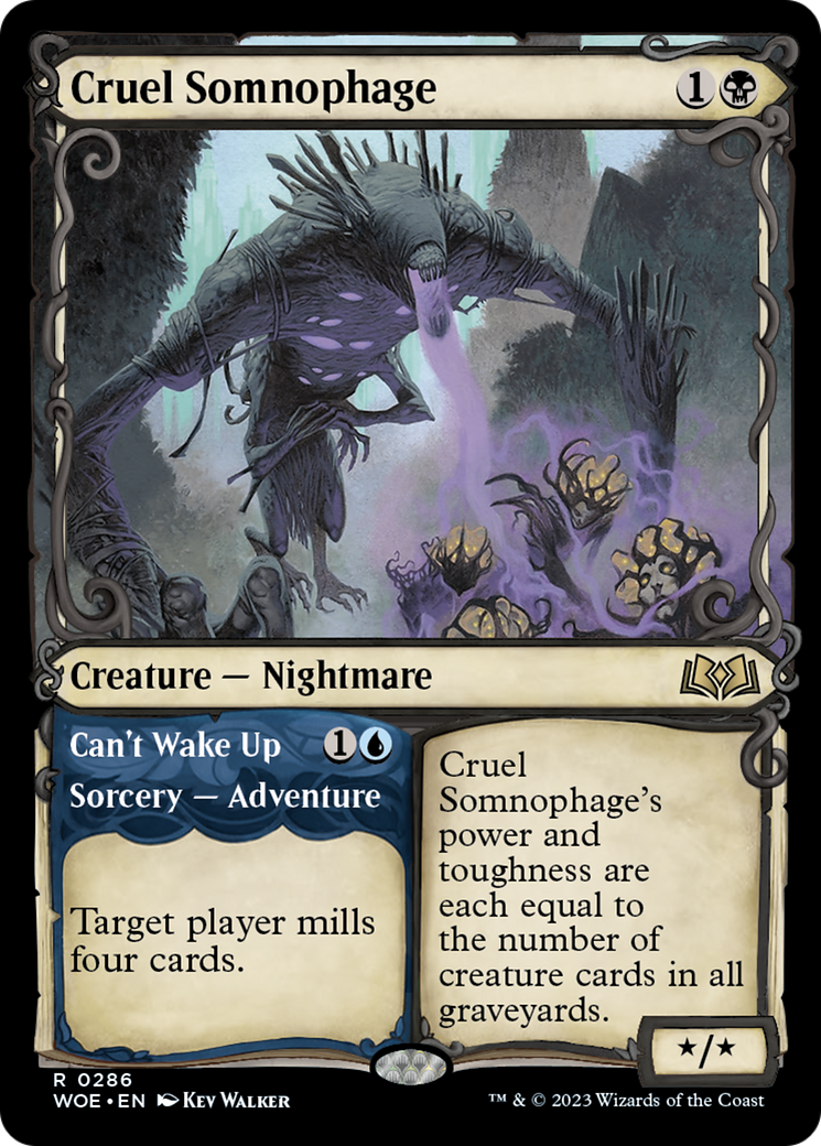 Cruel Somnophage // Can't Wake Up (Showcase) [Wilds of Eldraine] | Cards and Coasters CA