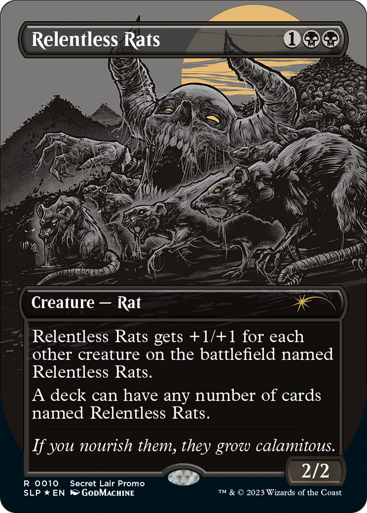 Relentless Rats (Borderless) [Secret Lair Showdown] | Cards and Coasters CA