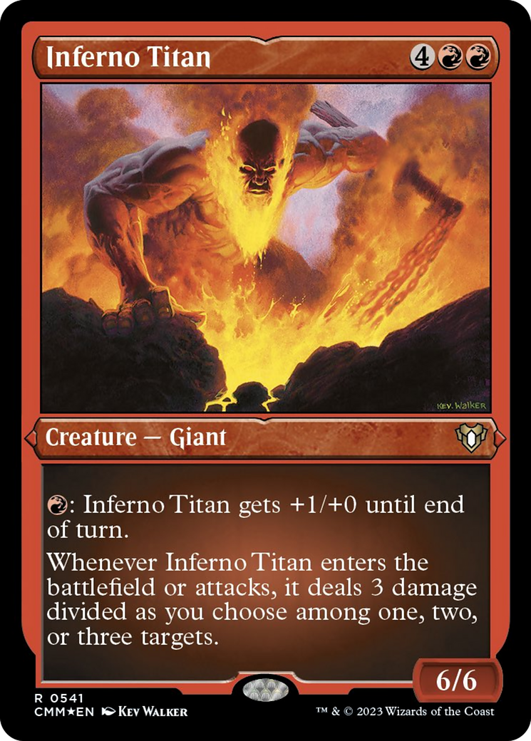 Inferno Titan (Foil Etched) [Commander Masters] | Cards and Coasters CA