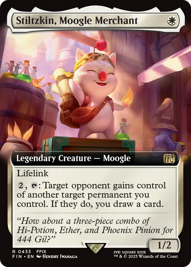 Stiltzkin, Moogle Merchant (Extended Art) [FINAL FANTASY] | Cards and Coasters CA