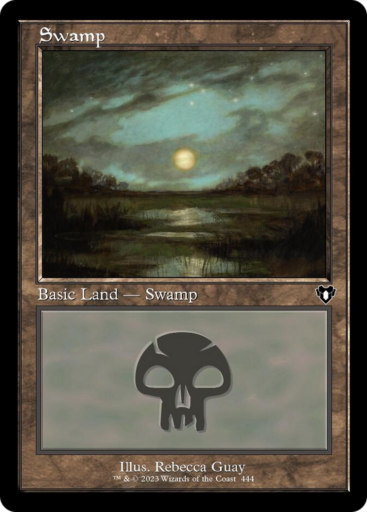 Swamp (444) (Retro) [Commander Masters] | Cards and Coasters CA