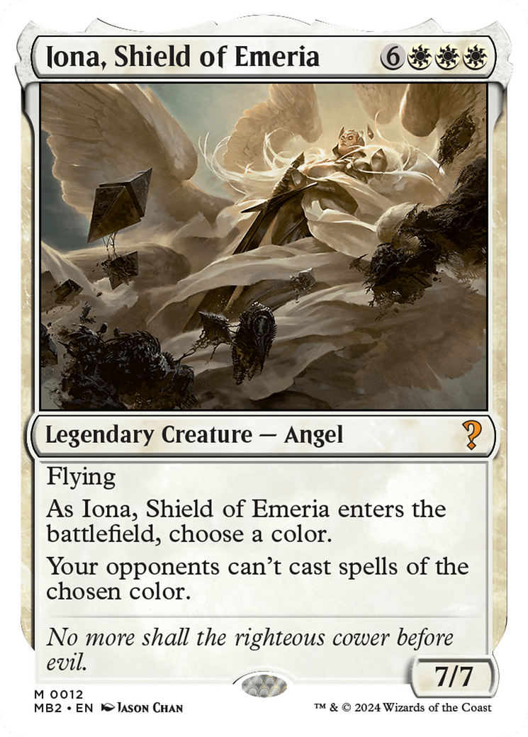 Iona, Shield of Emeria (White Border) [Mystery Booster 2] | Cards and Coasters CA