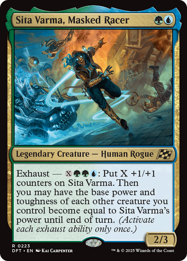 Sita Varma, Masked Racer [Aetherdrift] | Cards and Coasters CA