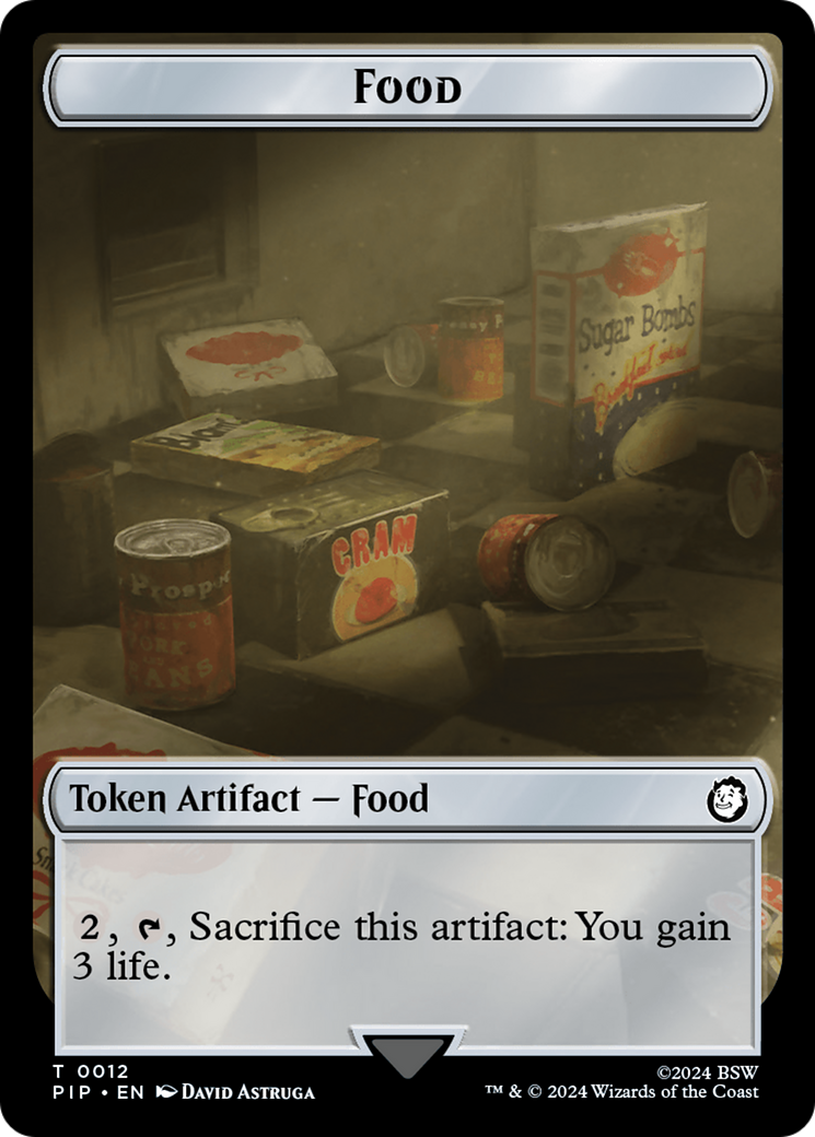 Warrior // Food (0012) Double-Sided Token [Fallout Tokens] | Cards and Coasters CA