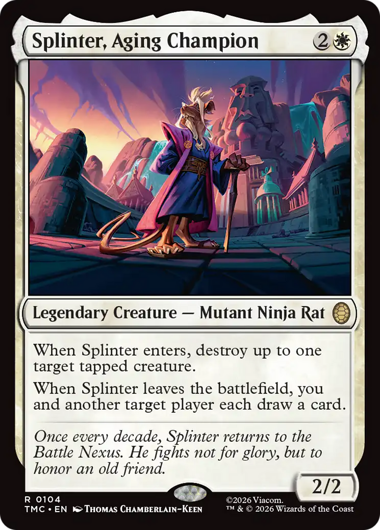 Splinter, Aging Champion [Teenage Mutant Ninja Turtles Commander] | Cards and Coasters CA