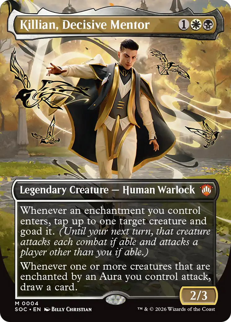 Killian, Decisive Mentor (Borderless) [Secrets of Strixhaven Commander] | Cards and Coasters CA