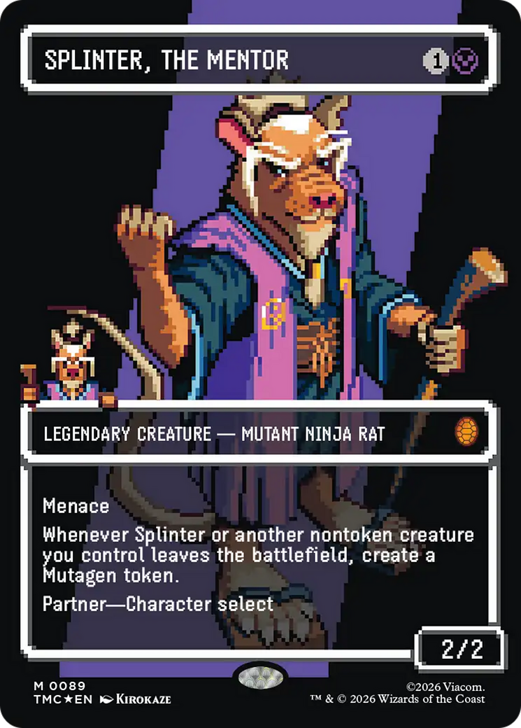 Splinter, the Mentor (0089) (Borderless) (Surge Foil) [Teenage Mutant Ninja Turtles Commander] | Cards and Coasters CA