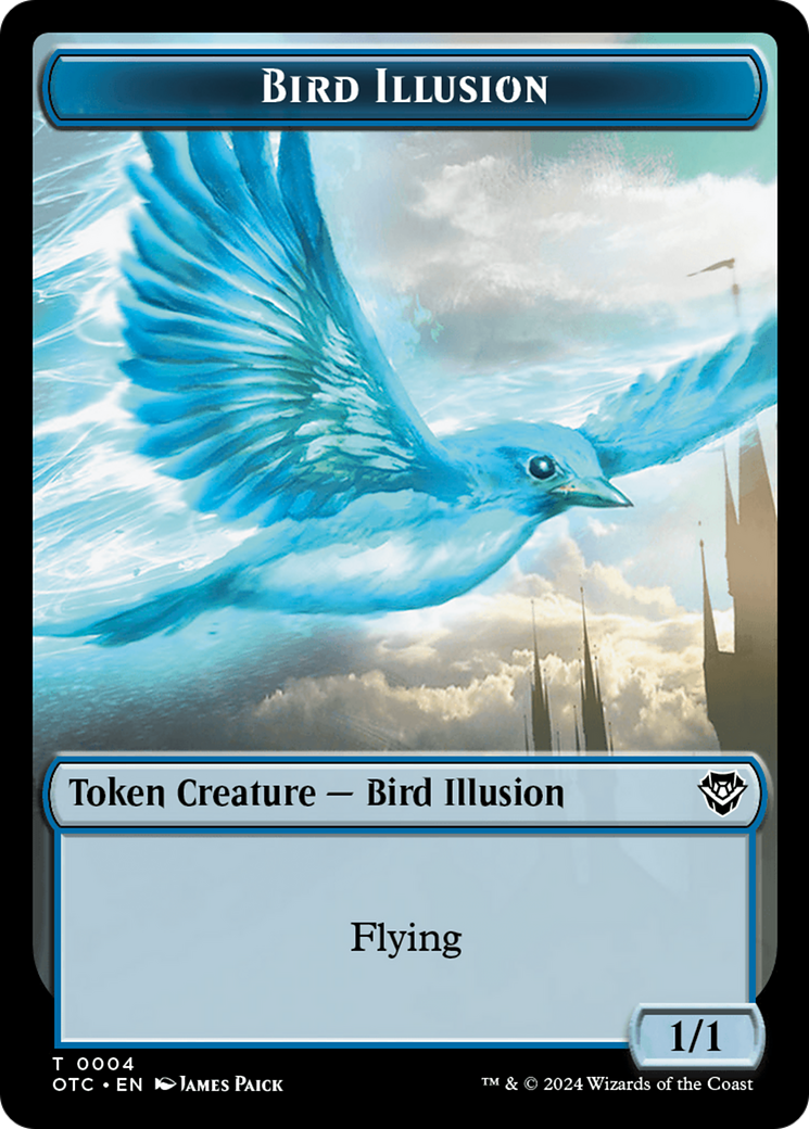 Bird Illusion // Elemental (0014) Double-Sided Token [Outlaws of Thunder Junction Commander Tokens] | Cards and Coasters CA