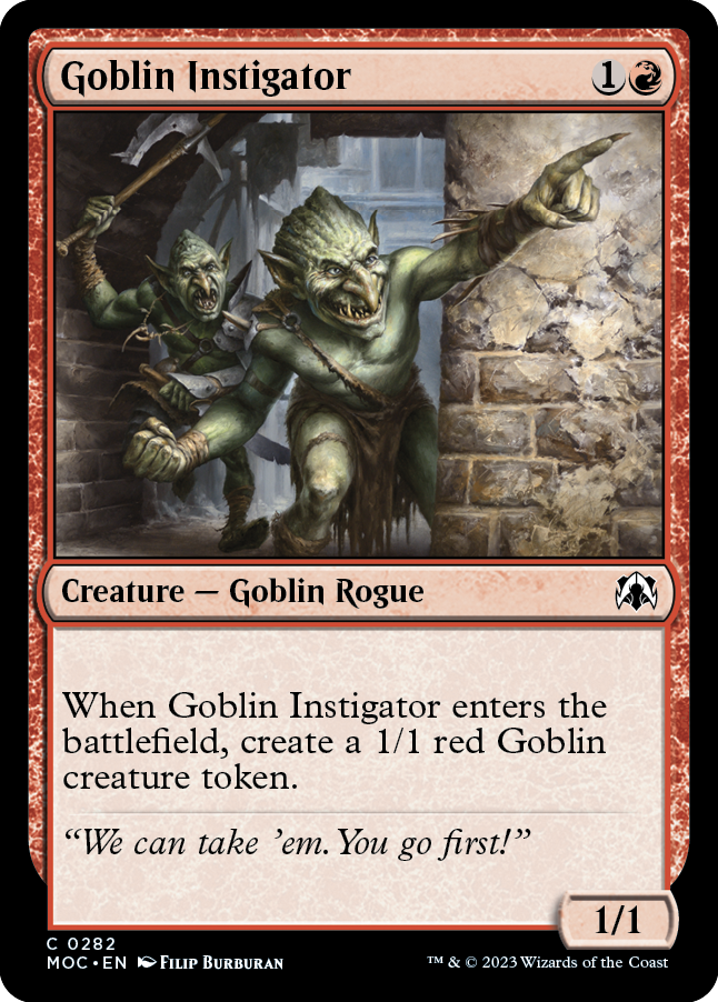 Goblin Instigator [March of the Machine Commander] | Cards and Coasters CA