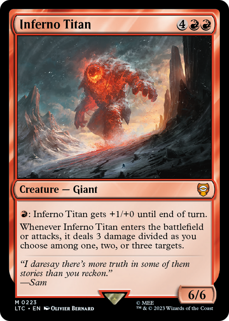 Inferno Titan [The Lord of the Rings: Tales of Middle-Earth Commander] | Cards and Coasters CA