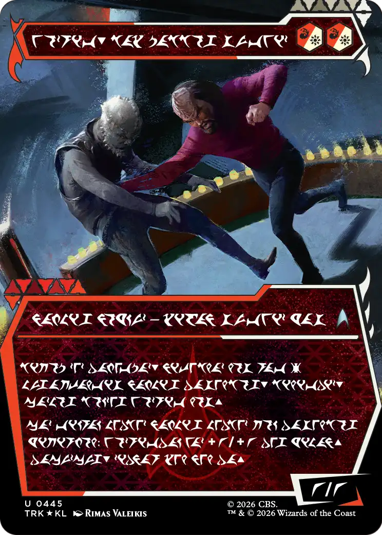 Worf, Honor-Bound Warrior (Showcase) (0445) (Klingon) [Star Trek] | Cards and Coasters CA