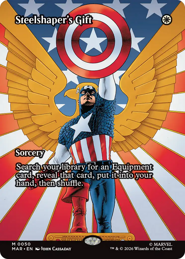 Steelshaper's Gift (Borderless) [Marvel Universe: Eternal-Legal] | Cards and Coasters CA