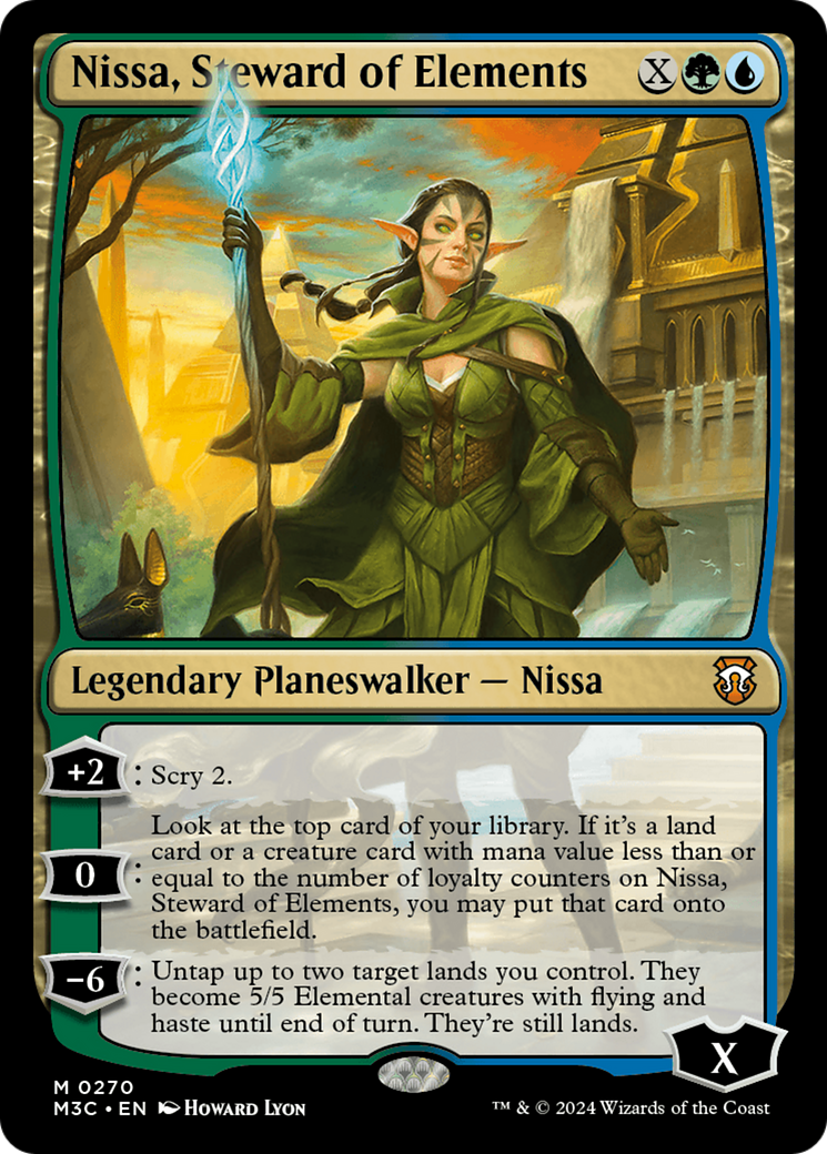 Nissa, Steward of Elements (Ripple Foil) [Modern Horizons 3 Commander] | Cards and Coasters CA