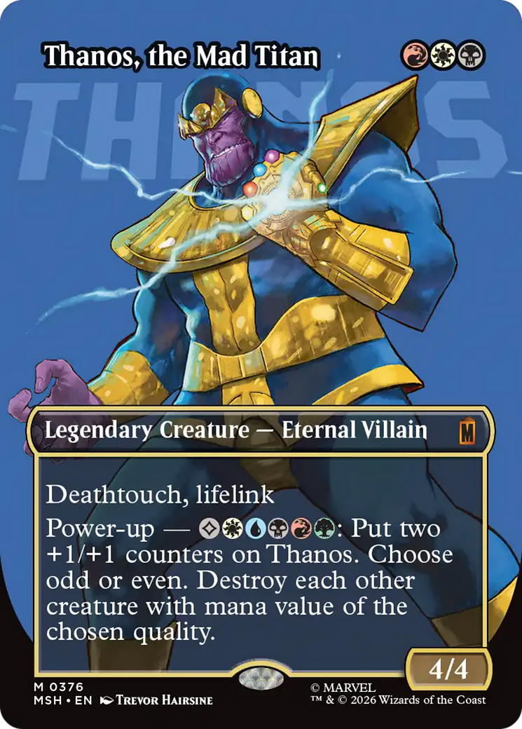 Thanos, the Mad Titan (Borderless) (0367) [Marvel Super Heroes] | Cards and Coasters CA