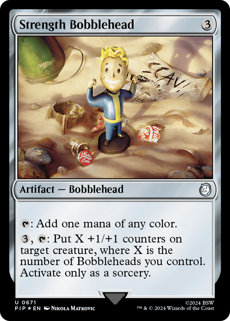 Strength Bobblehead (Surge Foil) [Fallout] | Cards and Coasters CA