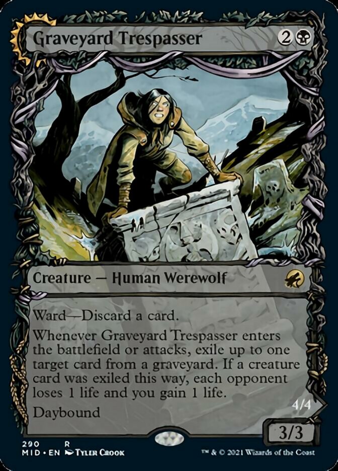Graveyard Trespasser // Graveyard Glutton (Showcase Equinox) [Innistrad: Midnight Hunt] | Cards and Coasters CA