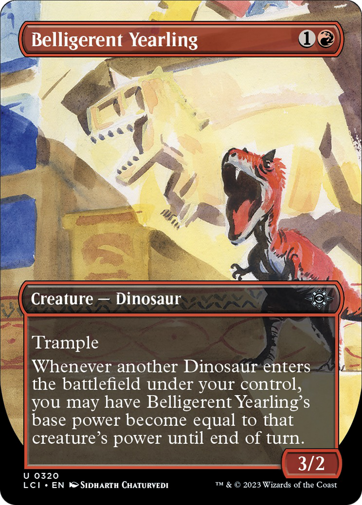 Belligerent Yearling (Borderless) [The Lost Caverns of Ixalan] | Cards and Coasters CA