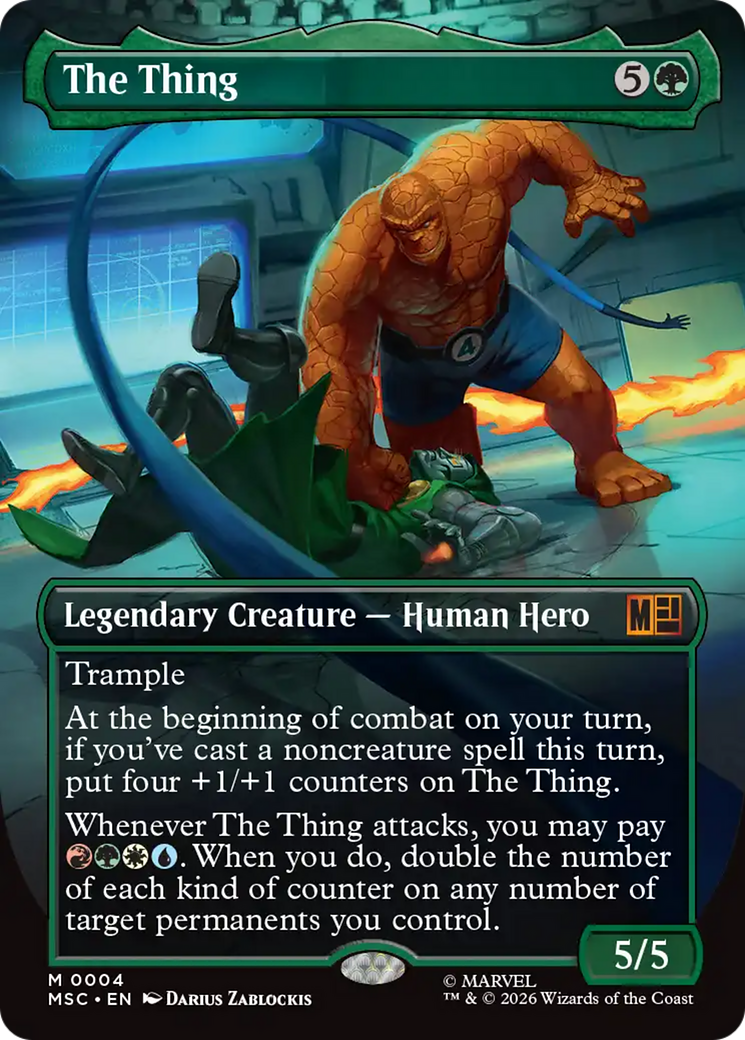 The Thing (Borderless) [Marvel Super Heroes Commander] | Cards and Coasters CA