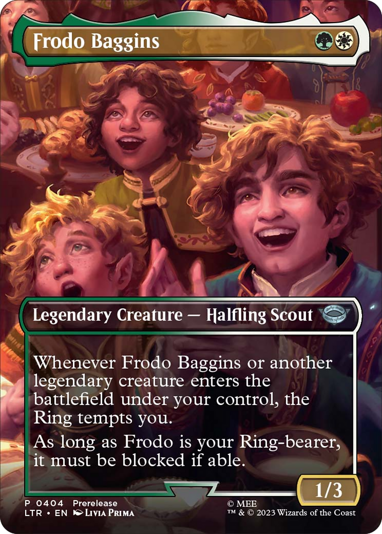 Frodo Baggins (Borderless Alternate Art) [The Lord of the Rings: Tales of Middle-Earth] | Cards and Coasters CA