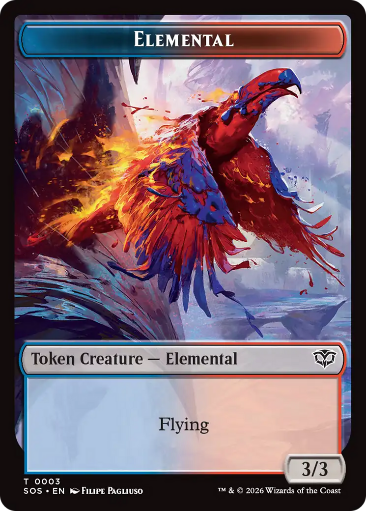 Elemental (0003) // Treasure Double-Sided Token [Secrets of Strixhaven Tokens] | Cards and Coasters CA
