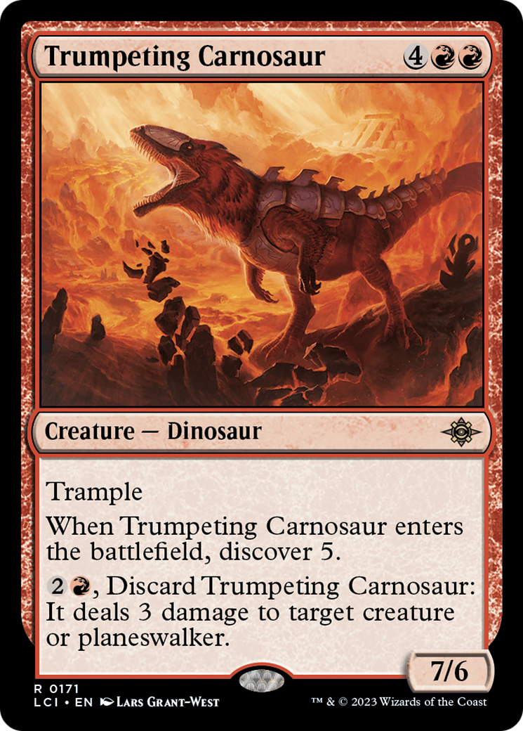 Trumpeting Carnosaur [The Lost Caverns of Ixalan] | Cards and Coasters CA